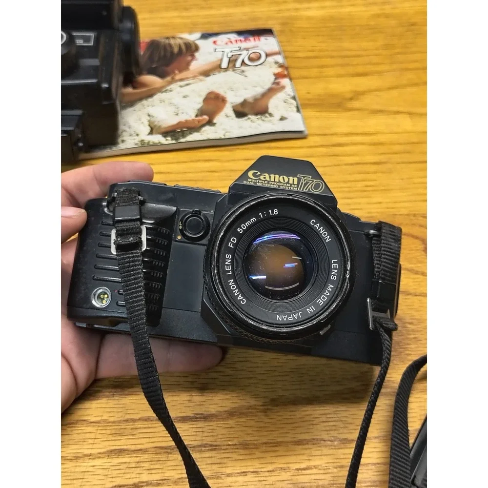 Canon‎ T70 35mm Camera With Canon Zoom Lens FD 50mm FOR PARTS UNTESTED